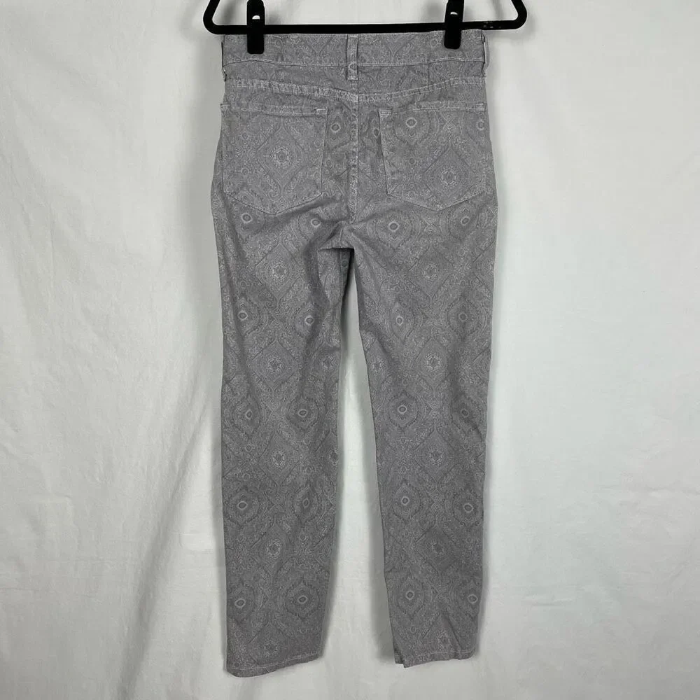 NYDJ High Rise Gray Paisley Skinny Denim Jeans - Women’s 2‎